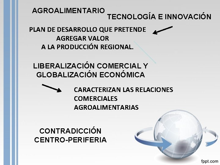 AGROALIMENTARIO TECNOLOGÍA E INNOVACIÓN PLAN DE DESARROLLO QUE PRETENDE AGREGAR VALOR A LA PRODUCCIÓN