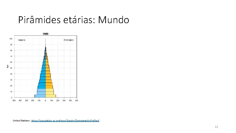 Pirâmides etárias: Mundo United Nations - https: //population. un. org/wpp/Graphs/Demographic. Profiles/ 12 