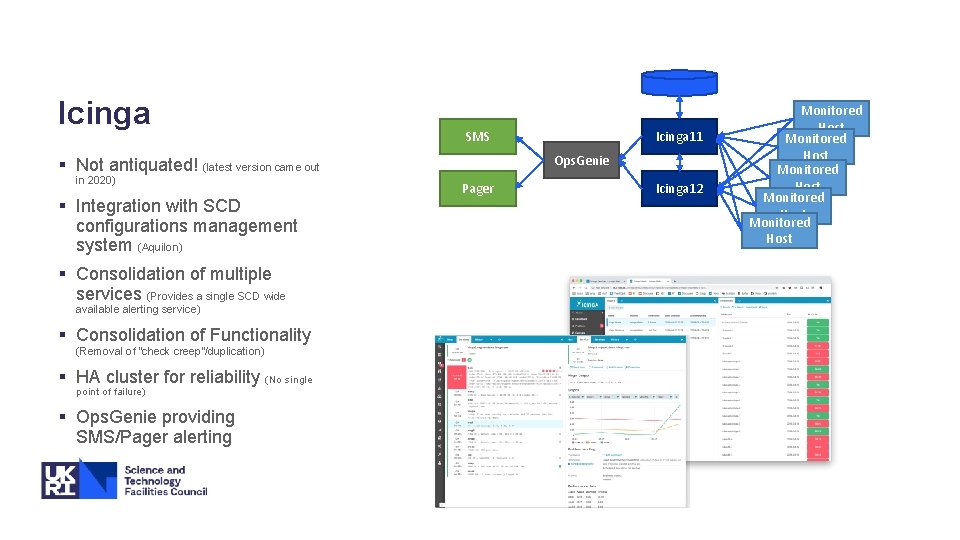 Icinga SMS Ops. Genie § Not antiquated! (latest version came out in 2020) §