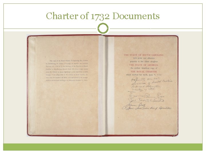 Charter of 1732 Documents 