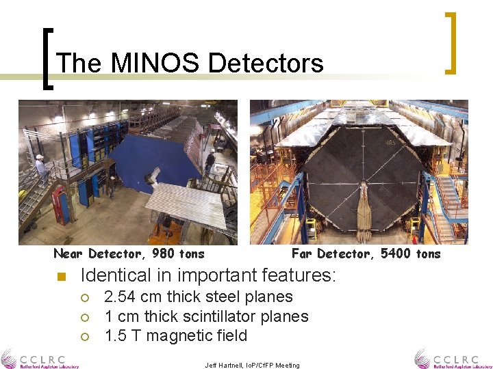 The MINOS Detectors Near Detector, 980 tons n Far Detector, 5400 tons Identical in