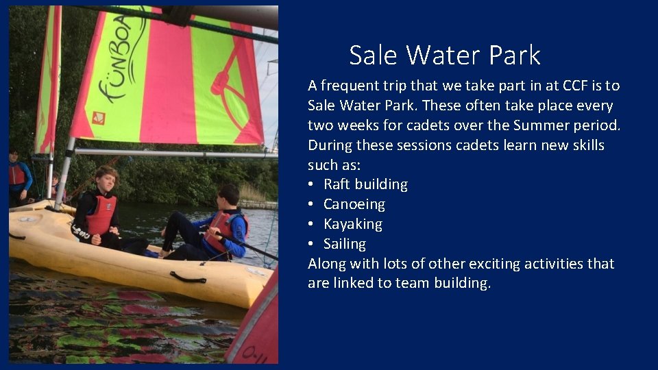 Sale Water Park A frequent trip that we take part in at CCF is