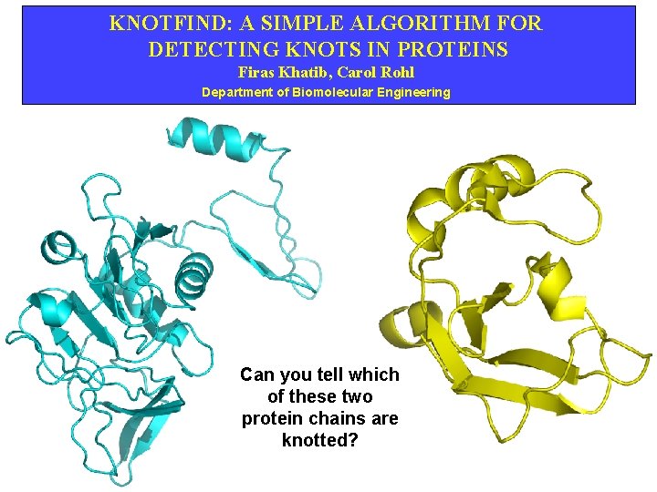 KNOTFIND A SIMPLE ALGORITHM FOR DETECTING KNOTS IN