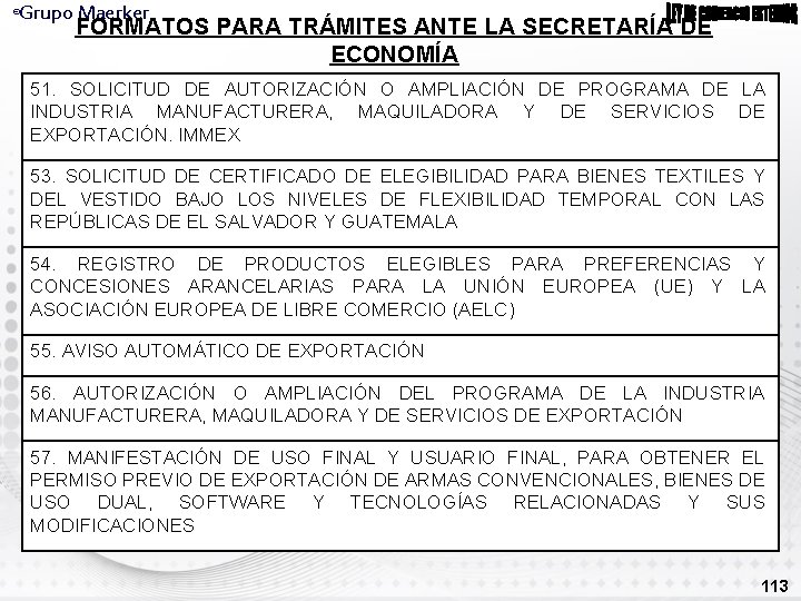 Grupo Maerker ® FORMATOS PARA TRÁMITES ANTE LA SECRETARÍA DE ECONOMÍA 51. SOLICITUD DE