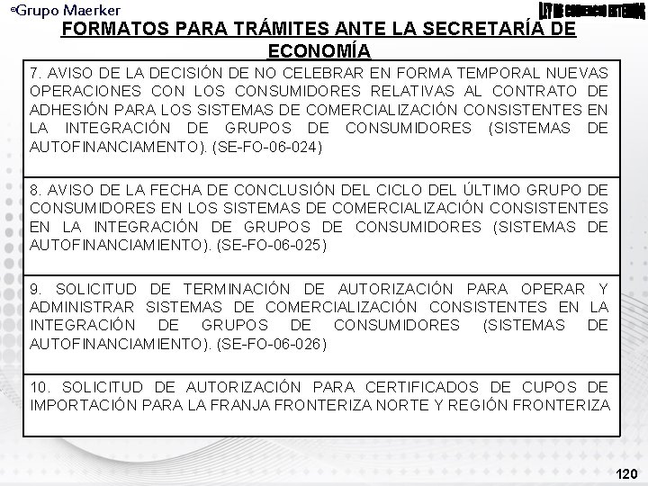 Grupo Maerker ® FORMATOS PARA TRÁMITES ANTE LA SECRETARÍA DE ECONOMÍA 7. AVISO DE