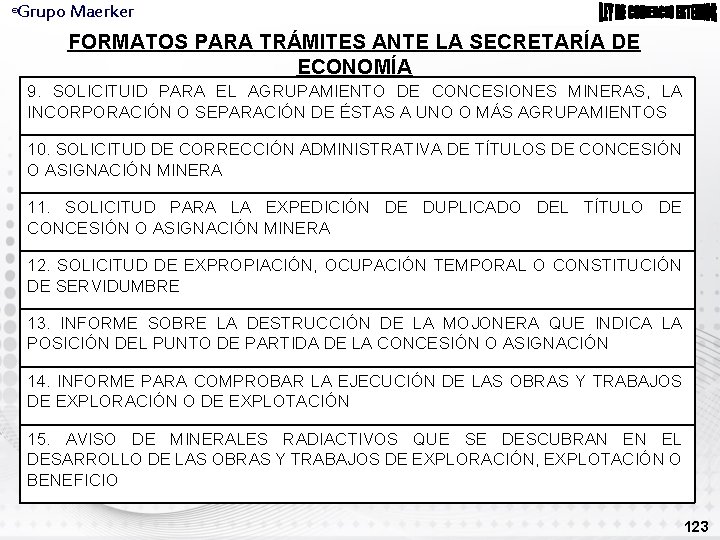 Grupo Maerker ® FORMATOS PARA TRÁMITES ANTE LA SECRETARÍA DE ECONOMÍA 9. SOLICITUID PARA