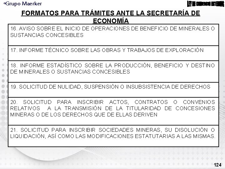 Grupo Maerker ® FORMATOS PARA TRÁMITES ANTE LA SECRETARÍA DE ECONOMÍA 16. AVISO SOBRE