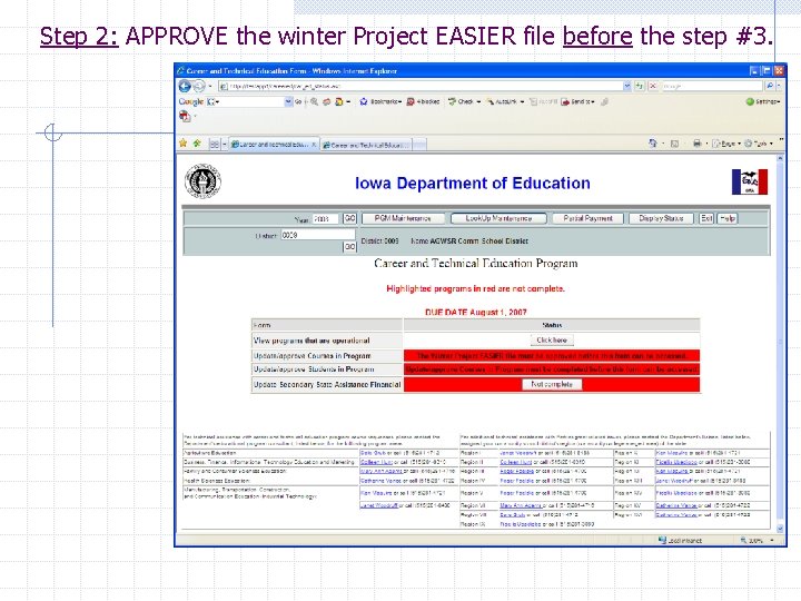 Step 2: APPROVE the winter Project EASIER file before the step #3. 