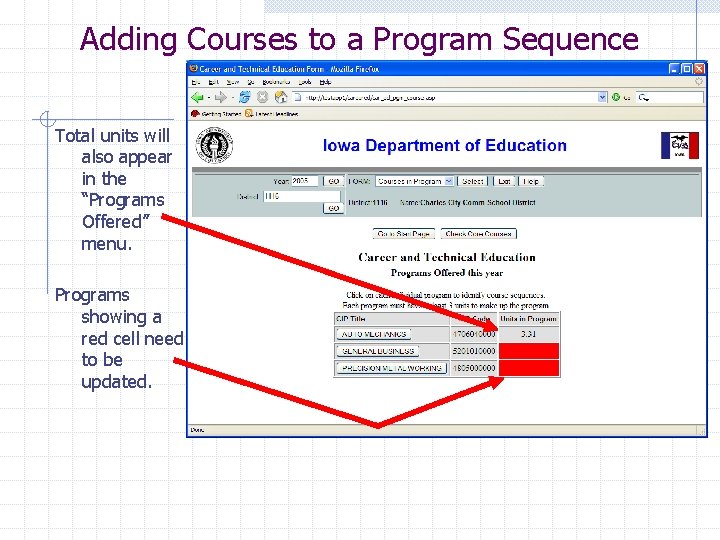 Adding Courses to a Program Sequence Total units will also appear in the “Programs