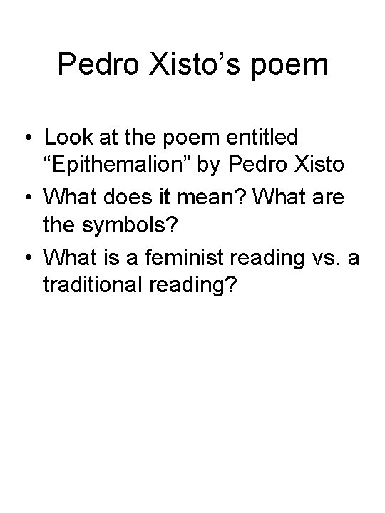 Pedro Xisto’s poem • Look at the poem entitled “Epithemalion” by Pedro Xisto •