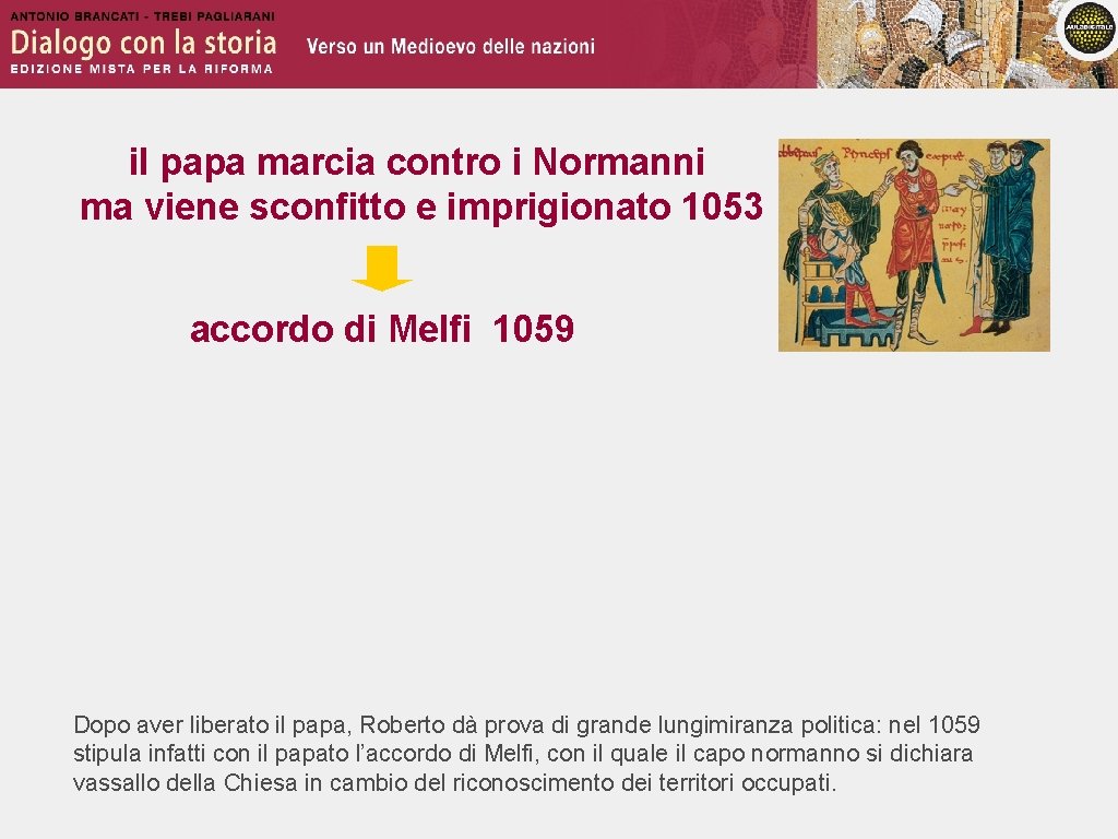 il papa marcia contro i Normanni ma viene sconfitto e imprigionato 1053 accordo di