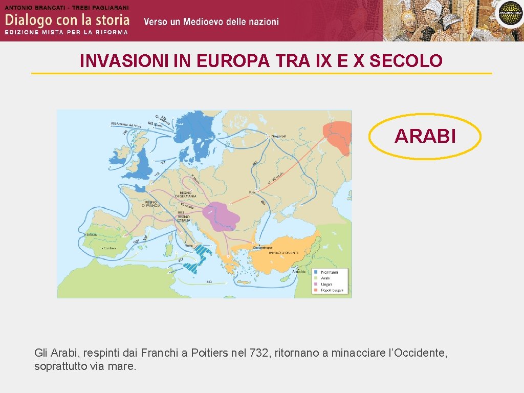 INVASIONI IN EUROPA TRA IX E X SECOLO ARABI Gli Arabi, respinti dai Franchi