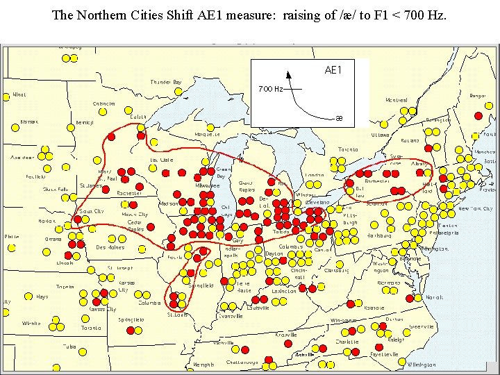 The Northern Cities Shift AE 1 measure: raising of /æ/ to F 1 <