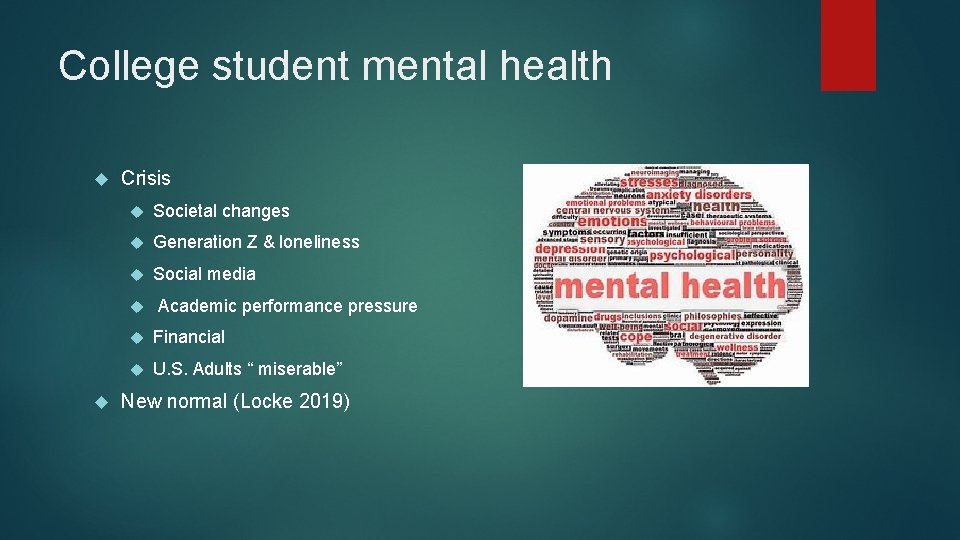 College student mental health Crisis Societal changes Generation Z & loneliness Social media Academic