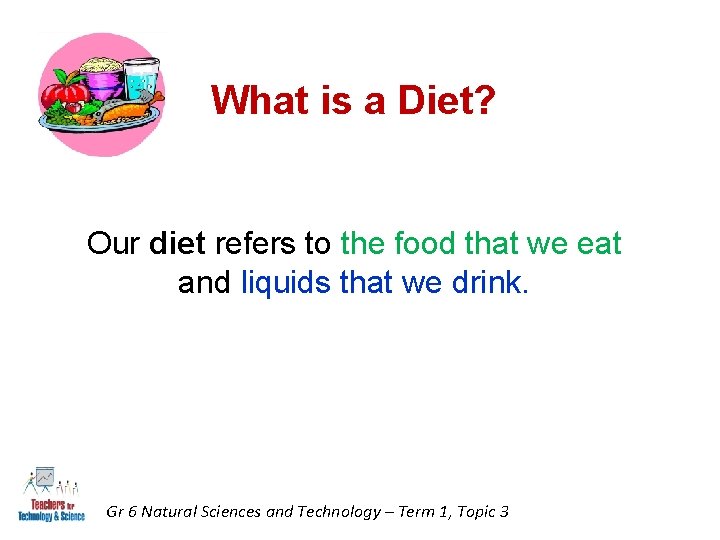 What is a Diet? Our diet refers to the food that we eat and