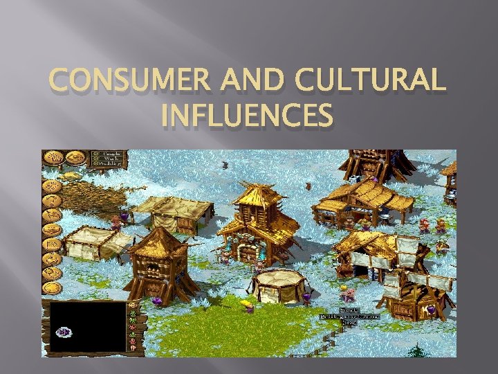 CONSUMER AND CULTURAL INFLUENCES 