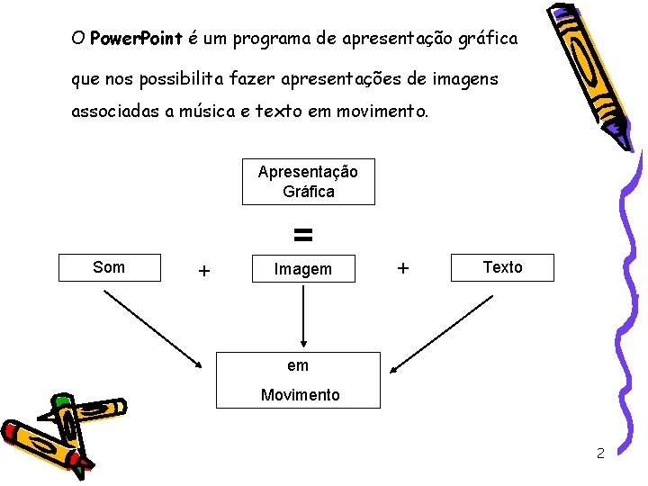 O Power. Point é um programa de apresentação gráfica que nos possibilita fazer apresentações