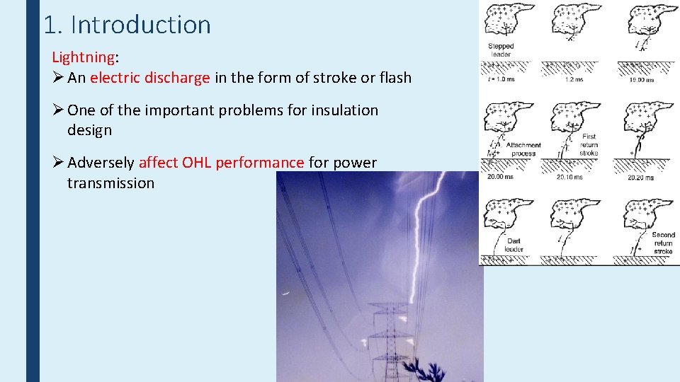 1. Introduction Lightning: Ø An electric discharge in the form of stroke or flash