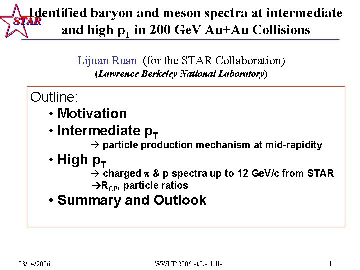 Identified baryon and meson spectra at intermediate and high p. T in 200 Ge.