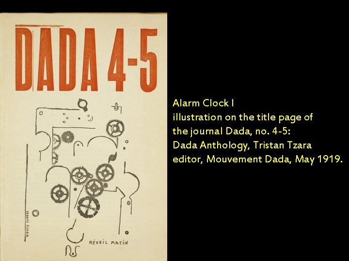 Alarm Clock I illustration on the title page of the journal Dada, no. 4