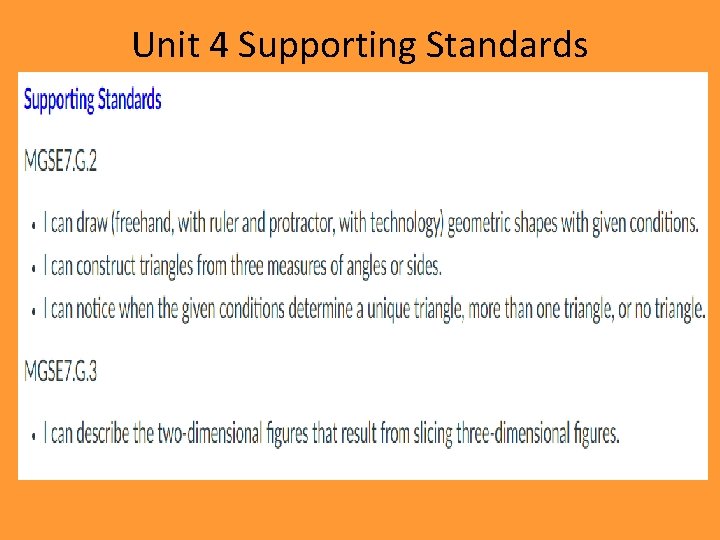 Unit 4 Supporting Standards 