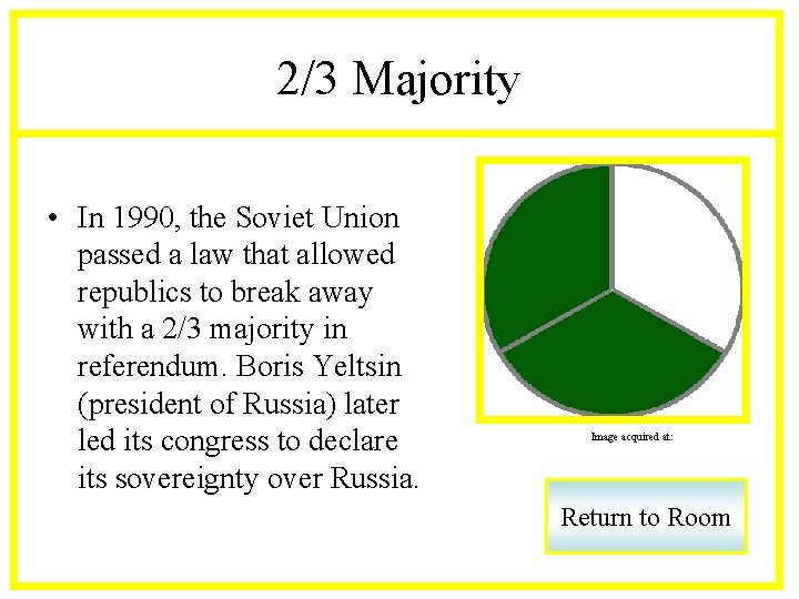 2/3 Majority • In 1990, the Soviet Union passed a law that allowed republics