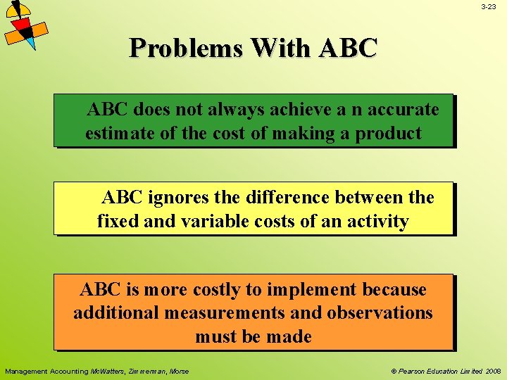 3 -23 Problems With ABC does not always achieve a n accurate estimate of