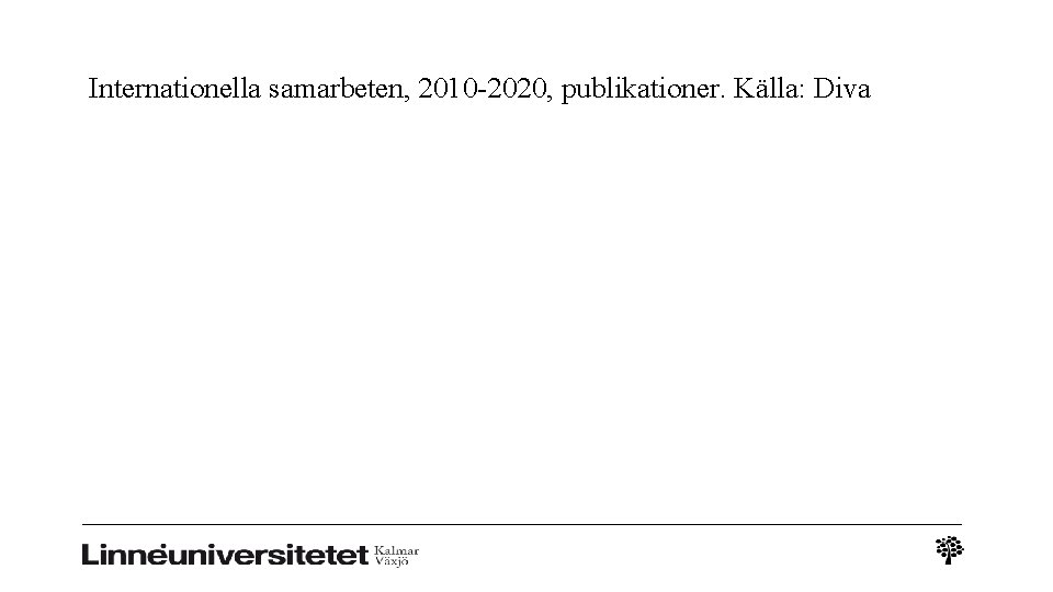 Internationella samarbeten, 2010 -2020, publikationer. Källa: Diva Internationella samarbeten, 2010 -2020, publikationer. Källa: Diva