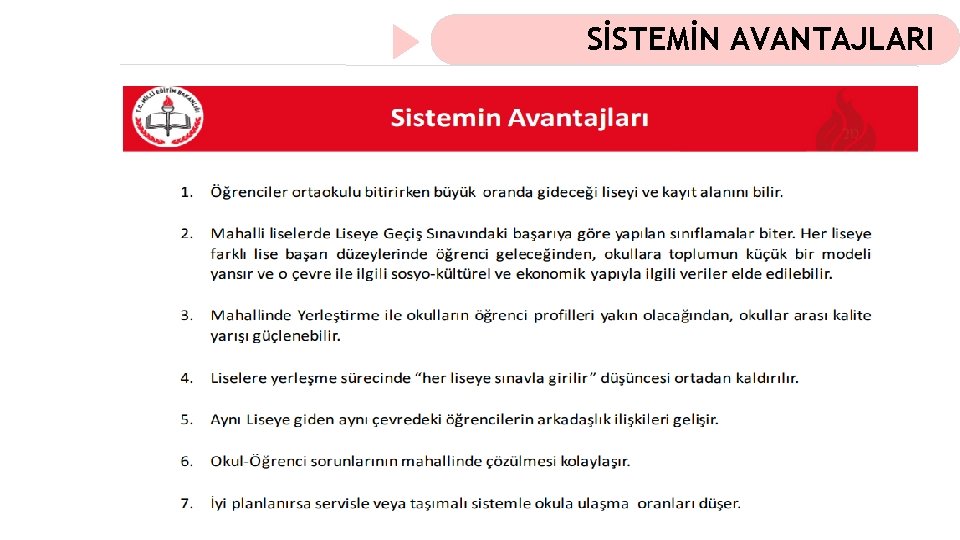 SİSTEMİN AVANTAJLARI 