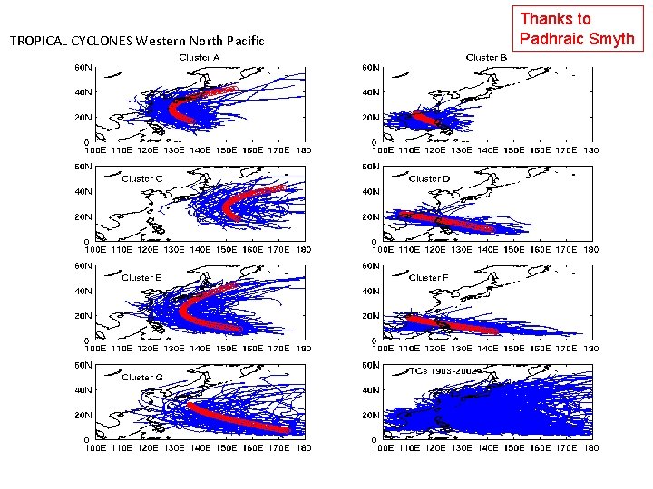 Thanks to Padhraic Smyth TROPICAL CYCLONES Western North Pacific © Padhraic Smyth, UC Irvine: