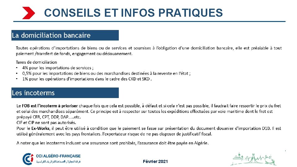 CONSEILS ET INFOS PRATIQUES Février 2021 