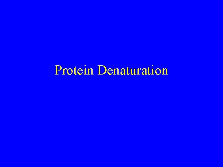 Protein Denaturation 