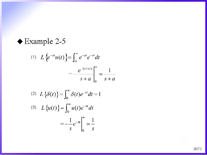 u Example 2 -5 (1) (2) (3) 26/72 