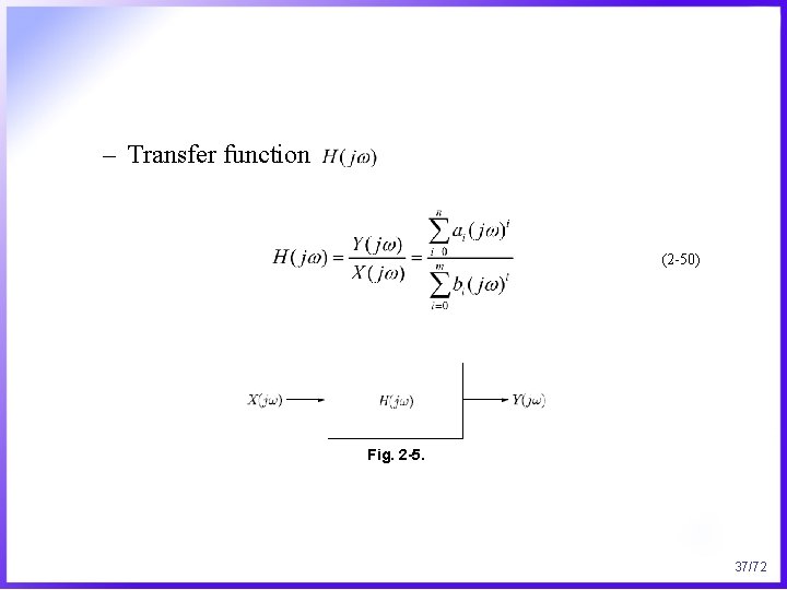 – Transfer function (2 -50) Fig. 2 -5. 37/72 