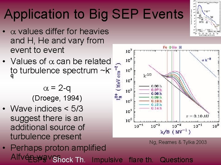 Application to Big SEP Events • values differ for heavies and H, He and