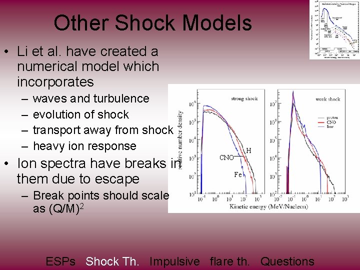 Other Shock Models • Li et al. have created a numerical model which incorporates