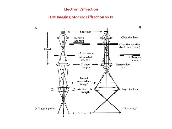 Electron Diffraction TEM Imaging Modes: Diffraction vs BF 