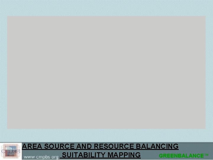 AREA SOURCE AND RESOURCE BALANCING SUITABILITY MAPPING GREENBALANCE™ 