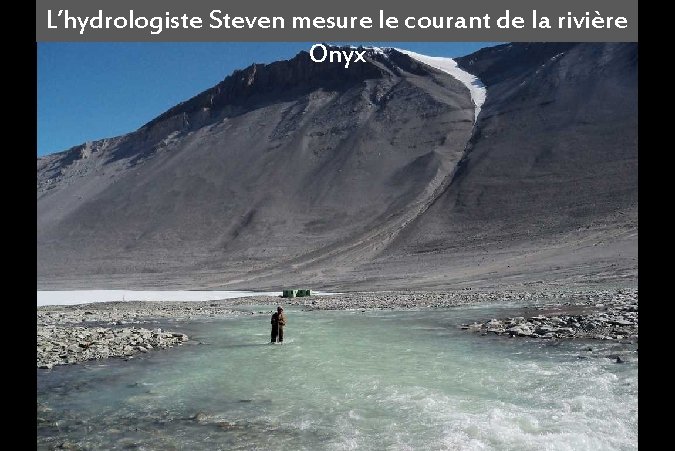 L’hydrologiste Steven mesure le courant de la rivière Onyx 