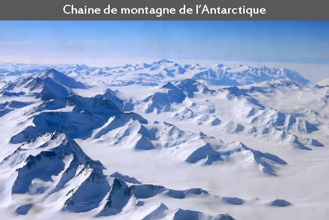 Chaine de montagne de l’Antarctique 