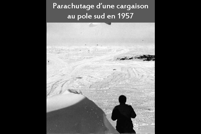 Parachutage d’une cargaison au pole sud en 1957 