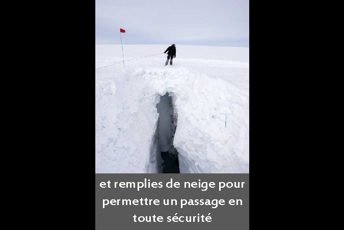 et remplies de neige pour permettre un passage en toute sécurité 