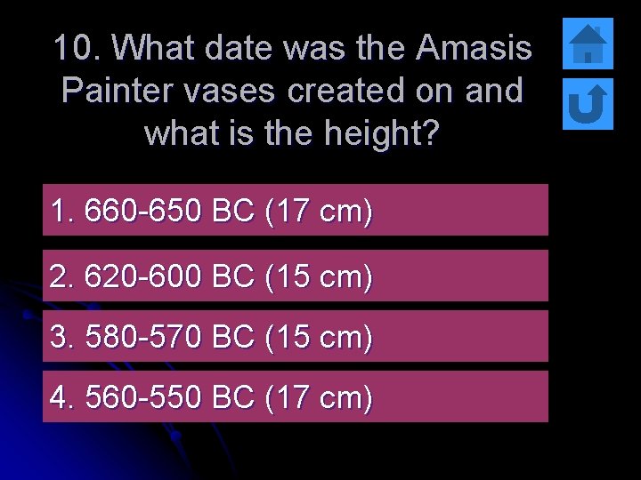 10. What date was the Amasis Painter vases created on and what is the