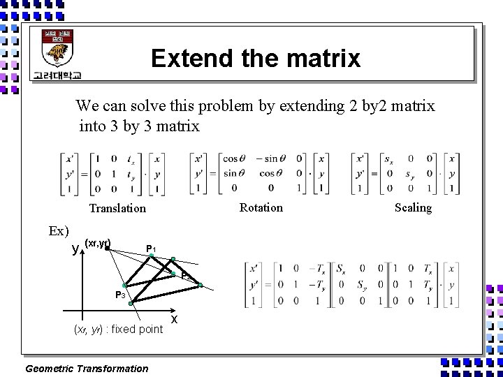 Extend the matrix We can solve this problem by extending 2 by 2 matrix