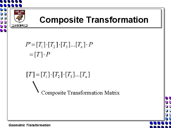 Composite Transformation Matrix Geometric Transformation 