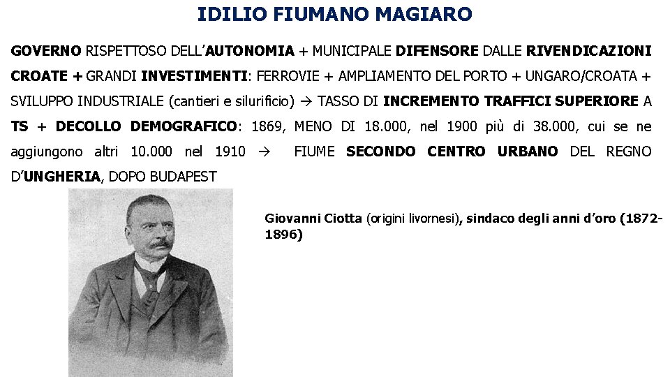 IDILIO FIUMANO MAGIARO GOVERNO RISPETTOSO DELL’AUTONOMIA + MUNICIPALE DIFENSORE DALLE RIVENDICAZIONI CROATE + GRANDI