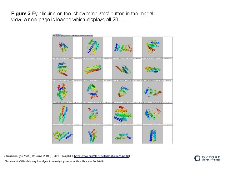 Figure 3 By clicking on the ‘show templates’ button in the modal view, a