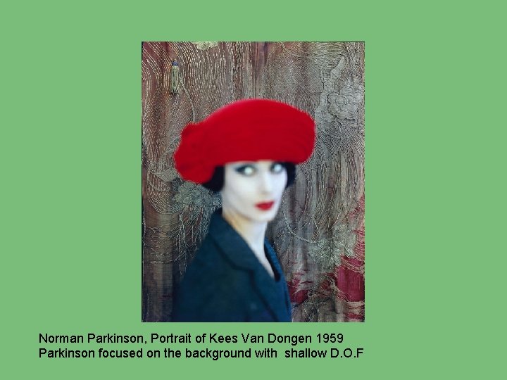 Norman Parkinson, Portrait of Kees Van Dongen 1959 Parkinson focused on the background with