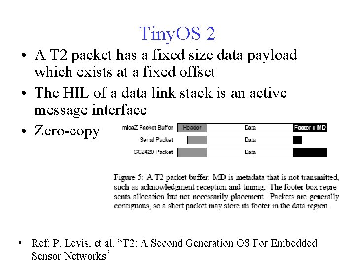 Tiny. OS 2 • A T 2 packet has a fixed size data payload