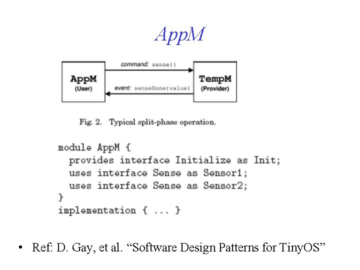 App. M • Ref: D. Gay, et al. “Software Design Patterns for Tiny. OS”